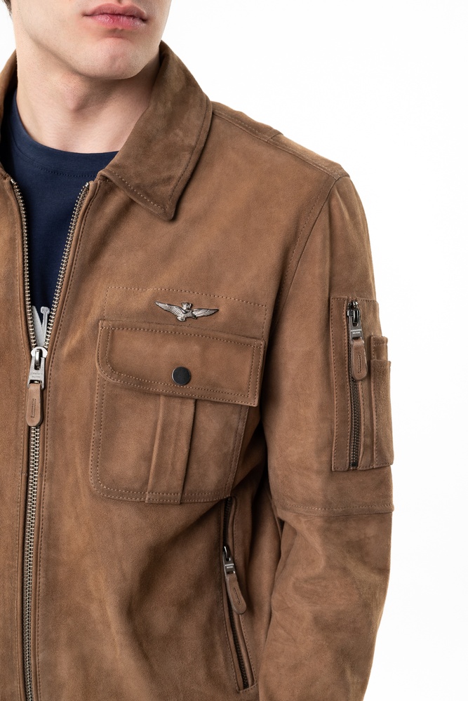 куртка кожаная Aeronautica Militare — фото и цены