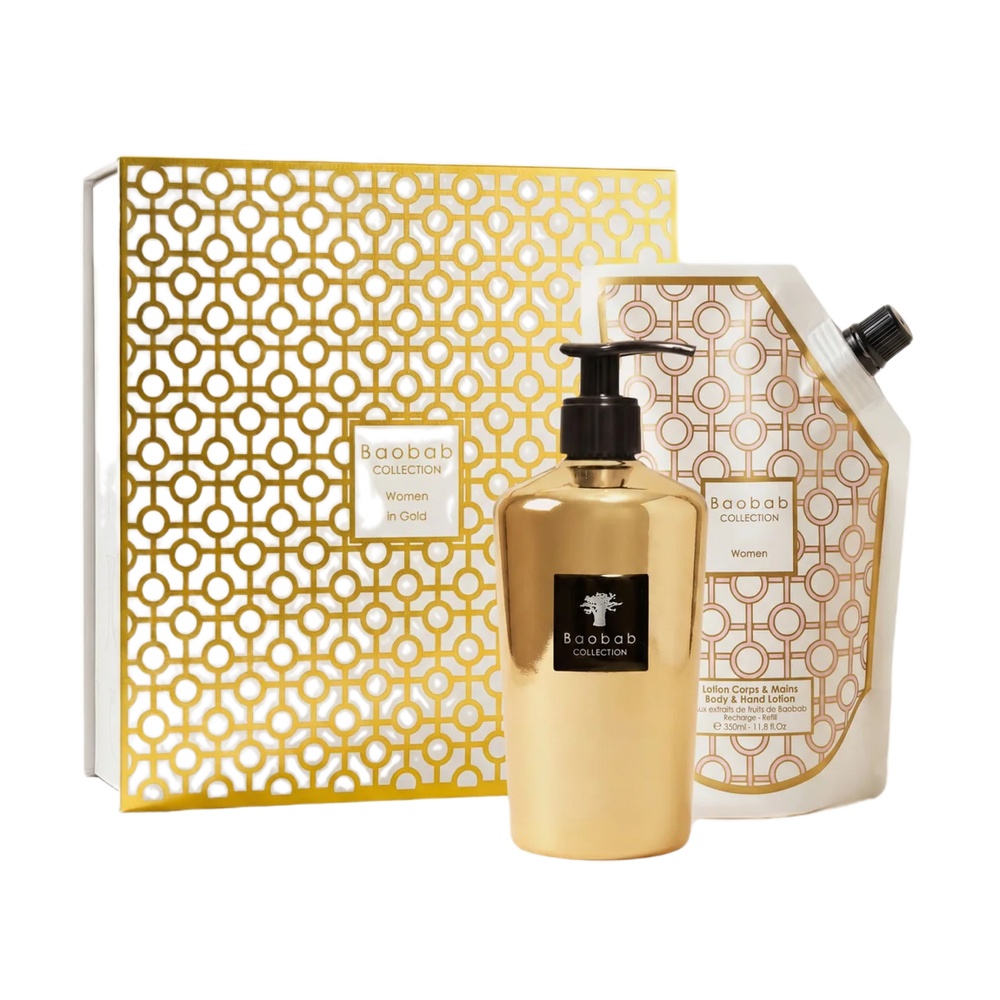 Baobab Collectionнабор моющий гель для рук и рефилл Women in Gold