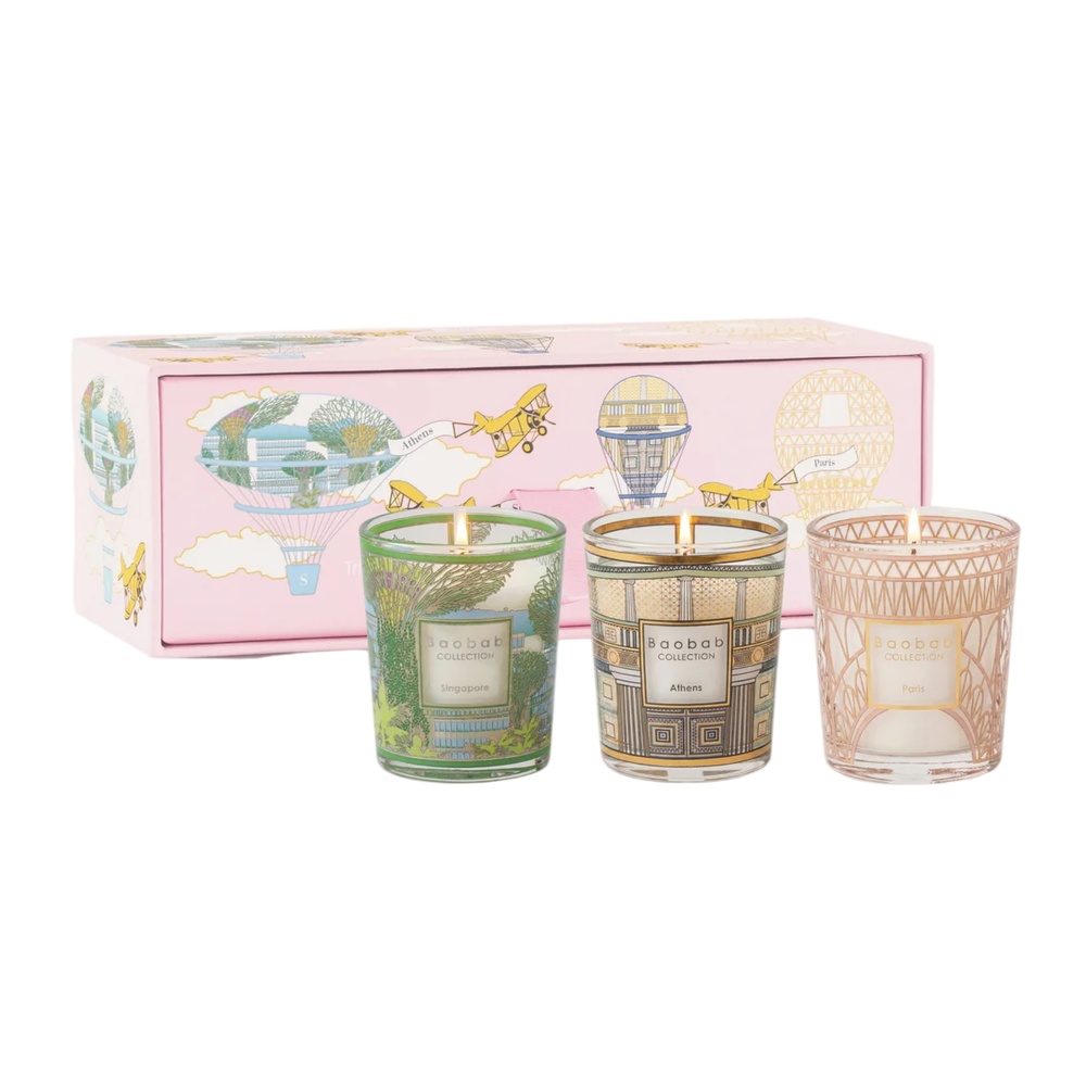 Baobab Collectionсвечи Singapore-Athenes-Paris, 3*80 г