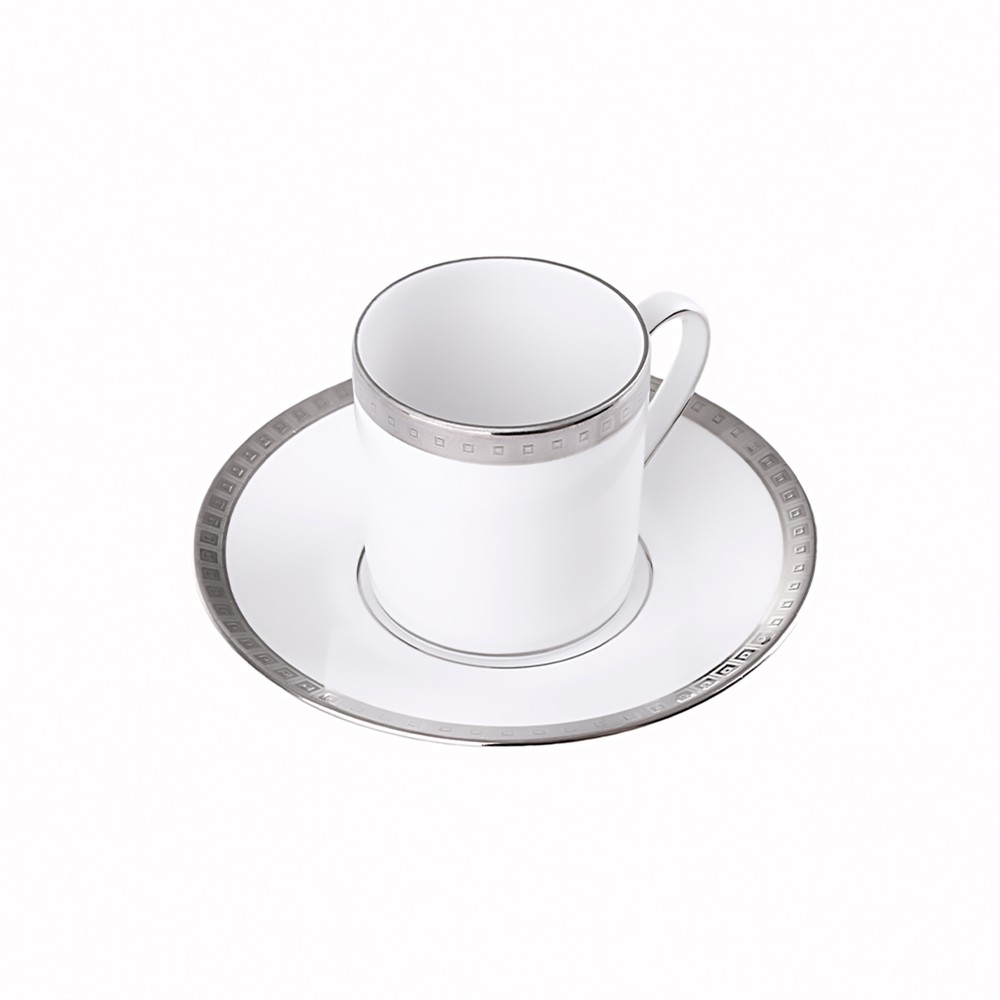 Чашка кофейная с блюдцем Athena Platine Bernardaud — фото и цены