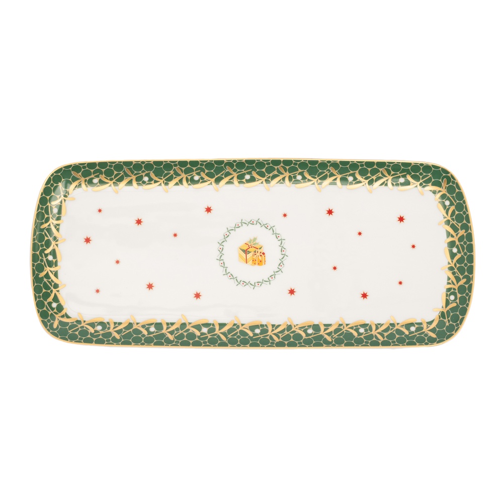 BernardaudБлюдо для торта прямоугольное Noel Blanc, 37 см