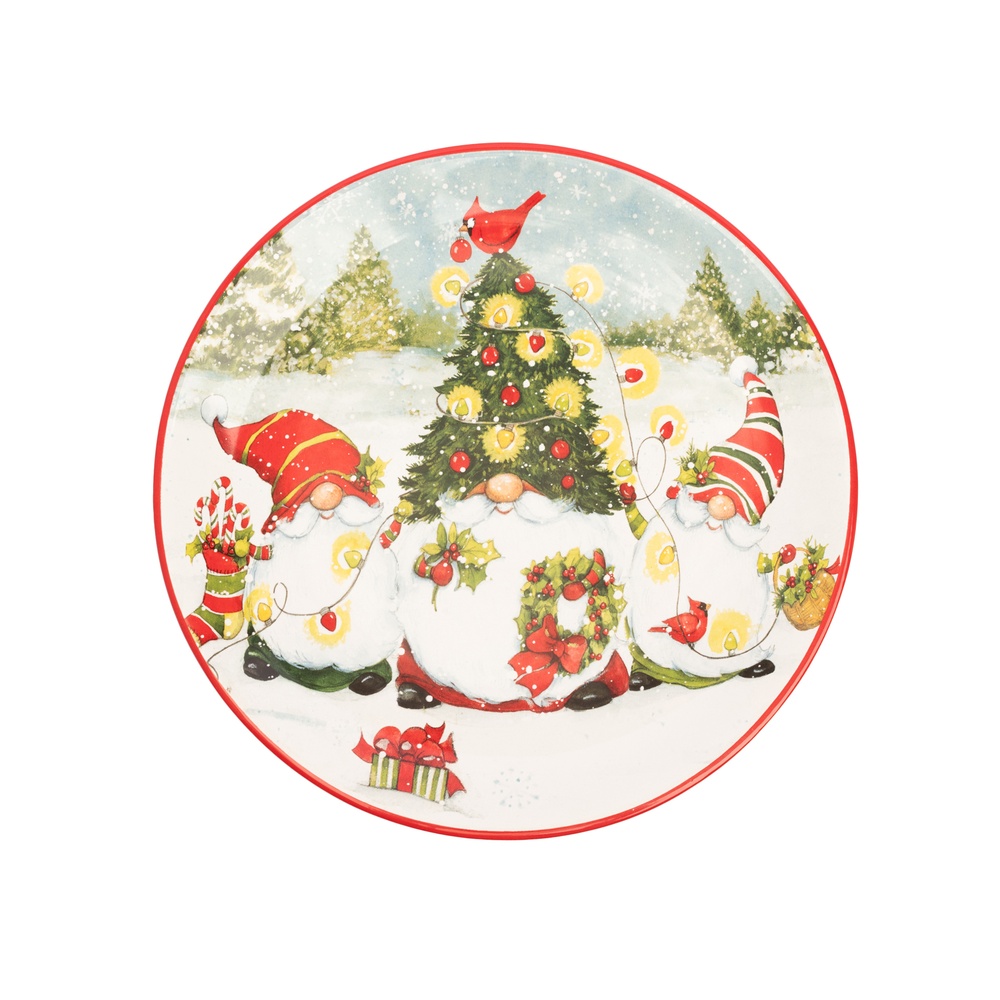 Certified InternationalТарелка закусочная «‎Рождественские гномы с елочкой»‎, 22 см
