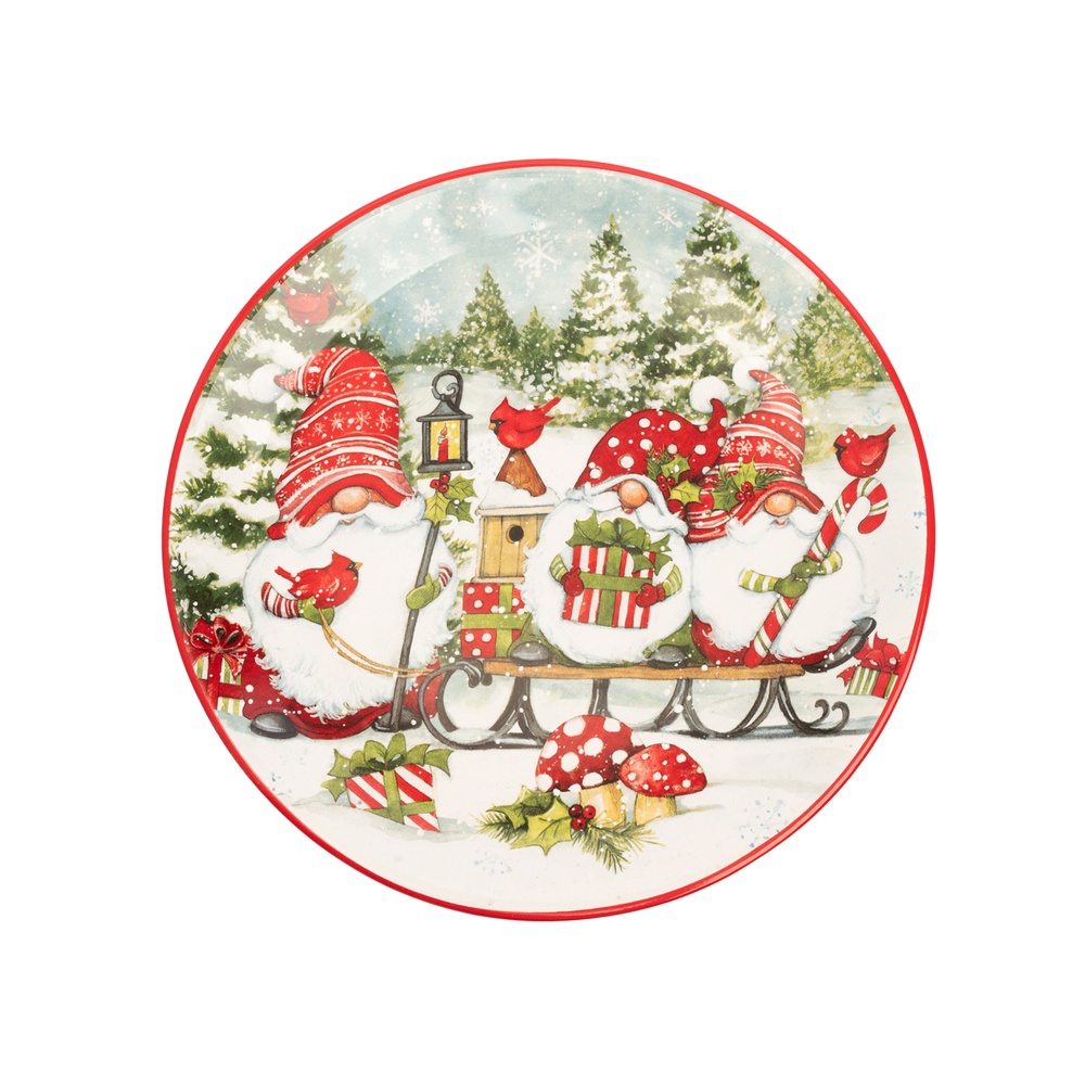 Certified InternationalТарелка закусочная «‎Рождественские гномы на санях»‎, 22 см