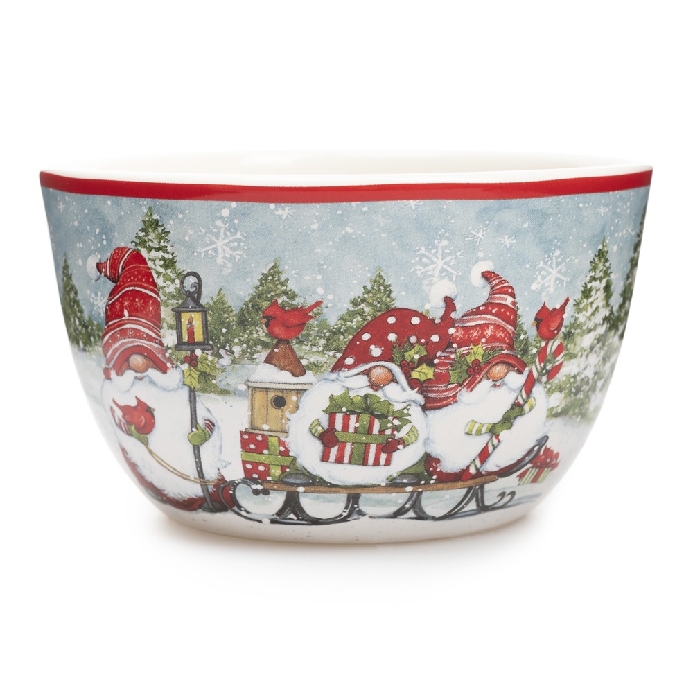 Certified InternationalСалатник порционный "Рождественские гномы на санях" 13 см