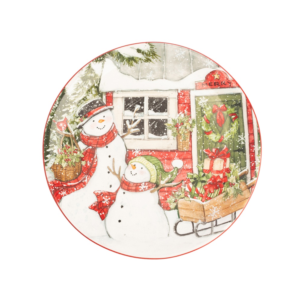 Certified InternationalТарелка закусочная «Дом снеговика. Два снеговика», 23 см