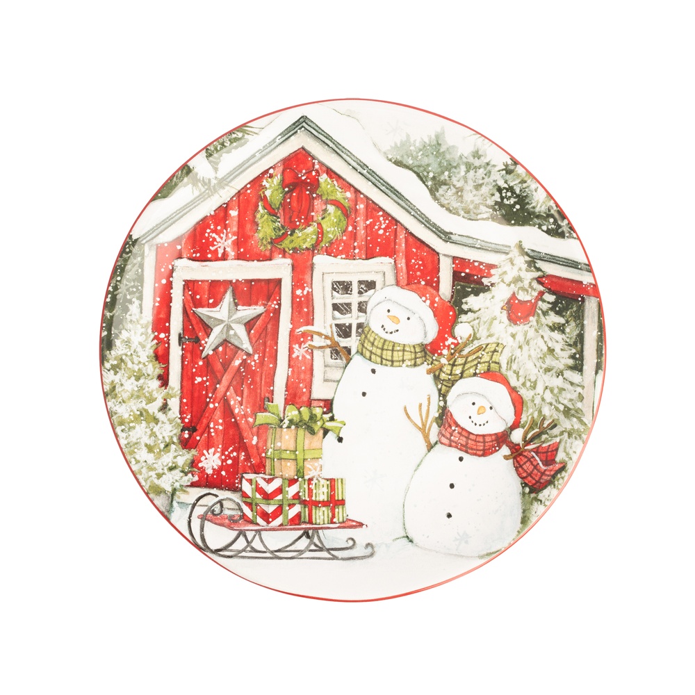 Certified InternationalТарелка закусочная «Дом снеговика. Два снеговика», 23 см