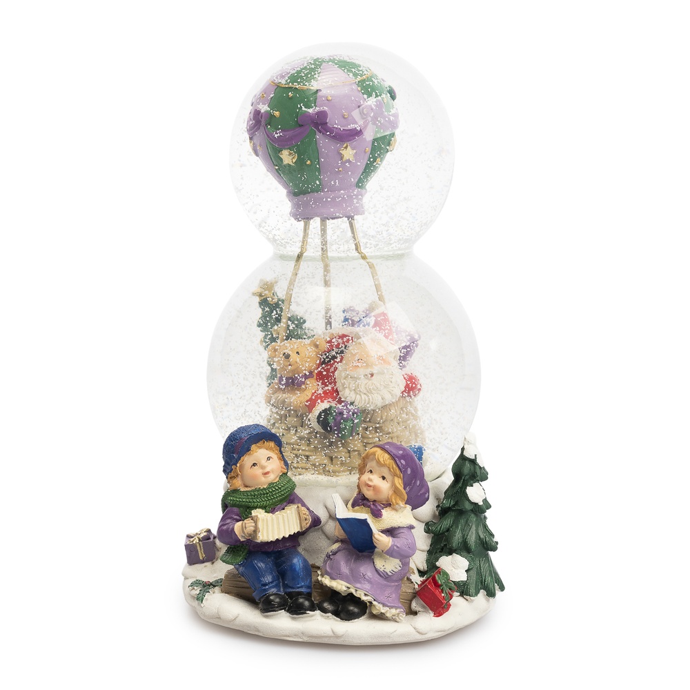 EDGРождественский шар "Санта на воздушном шаре", 20 см