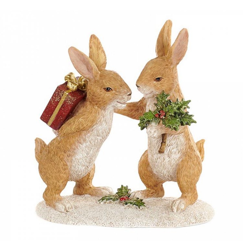 Статуэтка «Рождественские кролики с подарком», 19 см Goodwill — фото и цены