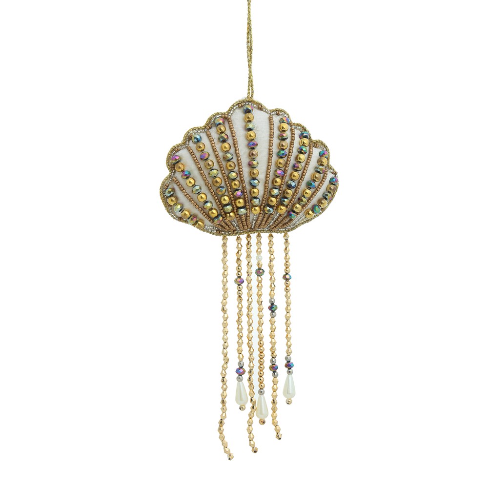 Ёлочная игрушка Embroidery Beads Jellyfish Gold-Multi 11 cm Хоум Концепт — фото и цены
