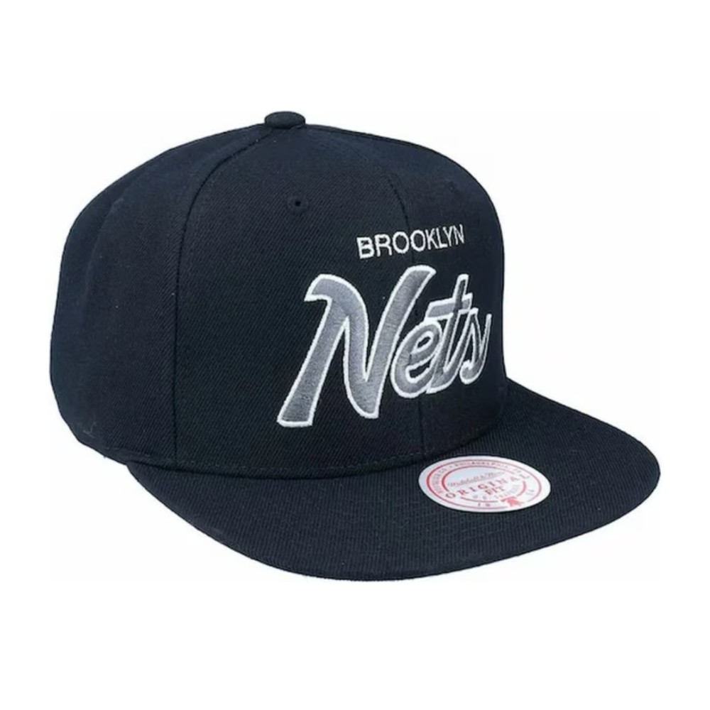 Бейсболка Brooklyn Nets Team Script 2.0 Black Snapback MITCHELL&NESS — фото и цены