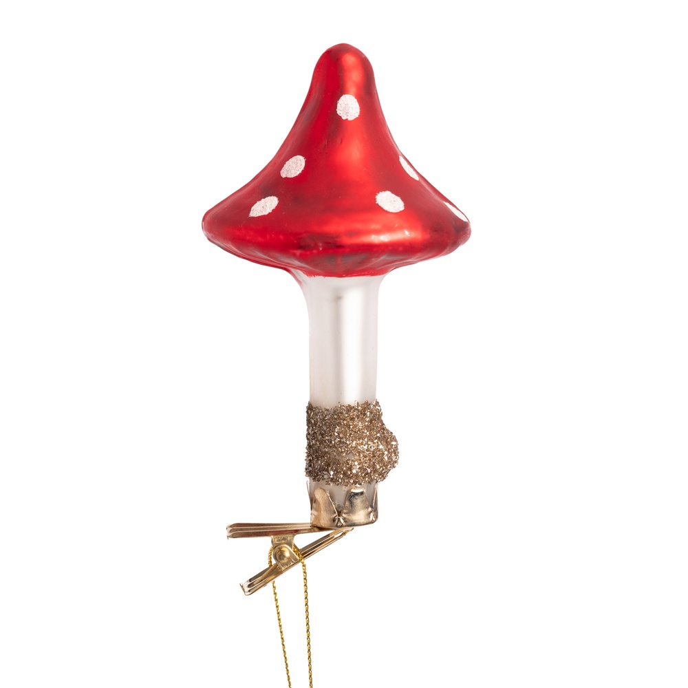 ShishiМухомор стеклянный на прищепке, 9 см