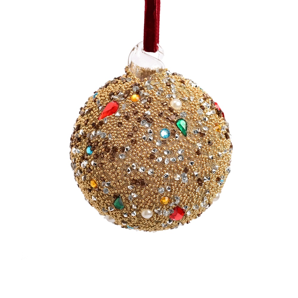 ShishiШар стеклянный с бусинами, 8 см