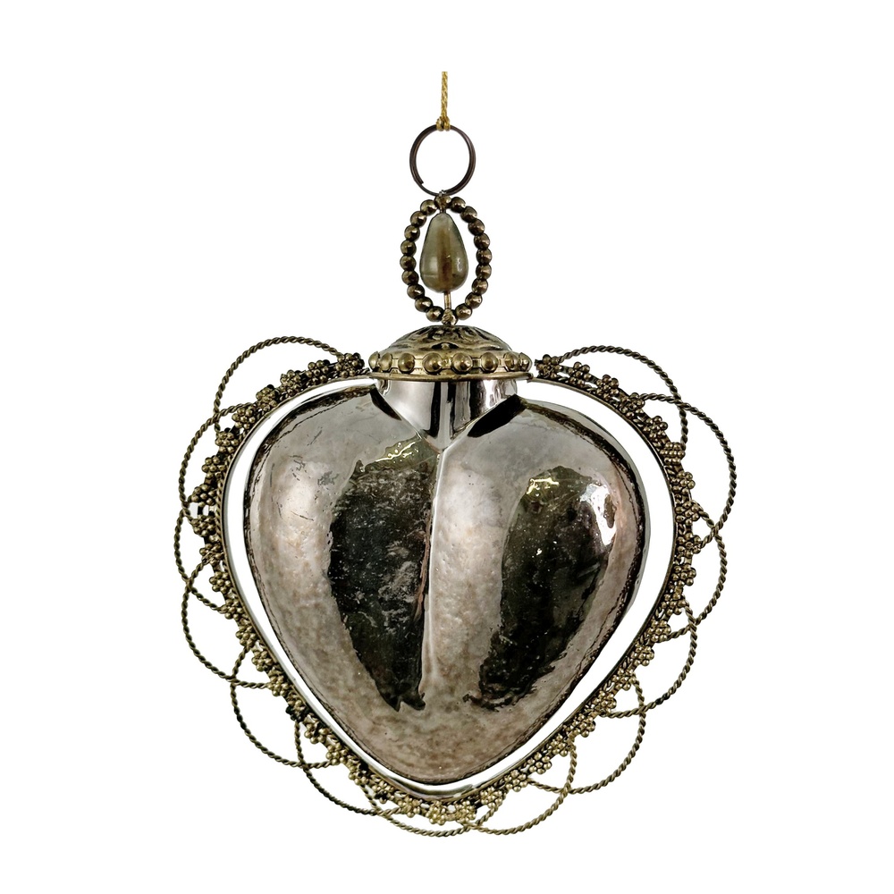 ShishiСтеклянное горящее сердце, 12 см