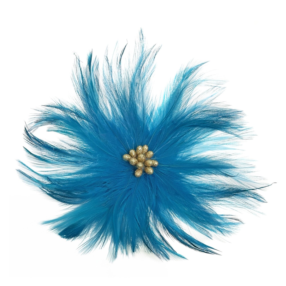 ShishiЦветок из перьев с зажимом, 12 см