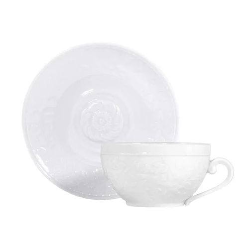 Купить Чашка для завтрака с блюдцем Louvre White от Bernardaud