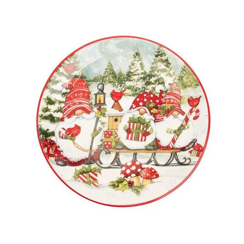 Купить Тарелка закусочная «‎Рождественские гномы на санях»‎, 22 см от Certified International