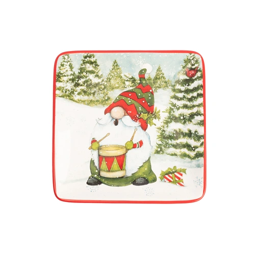 Купить Тарелка пирожковая «Рождественские гномы с барабаном», 15х15 см от Certified International