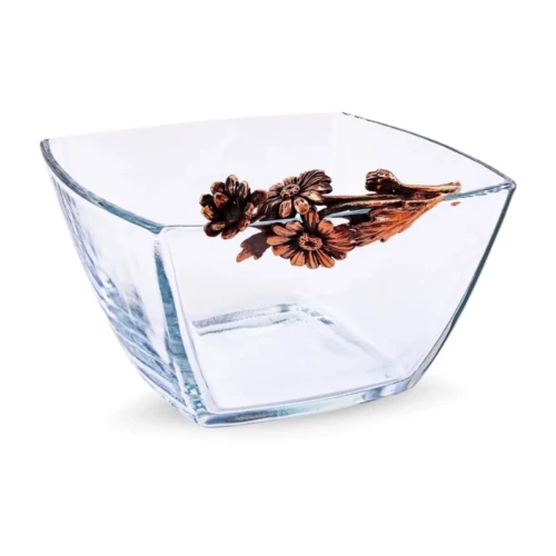 Купить Салатник малый «Ромашки» медный с чернением от Кольчугинский мельхиор